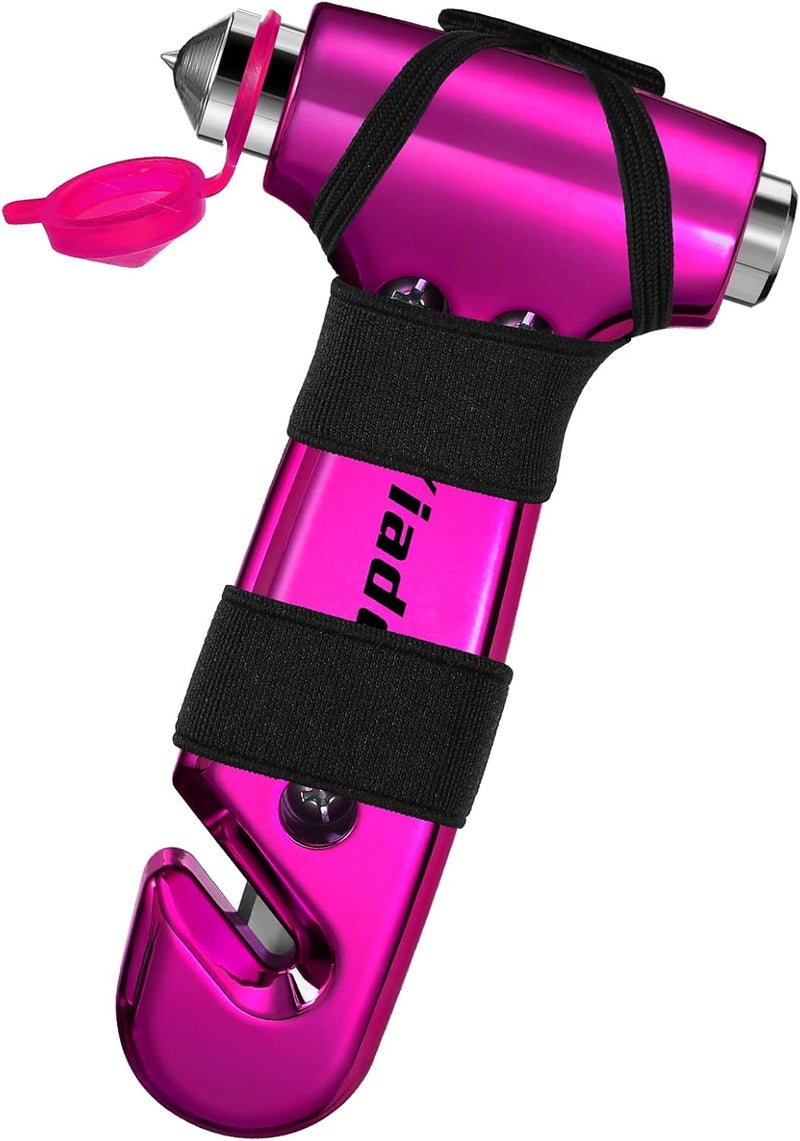 Yiader Store Window Breaker, 3-in-1 Emergency Escape Tool with seat Belt Cutter and Glass Breaker, Safety Emergency Car Escape Tool for Car, Electroplating Pink - Image 1